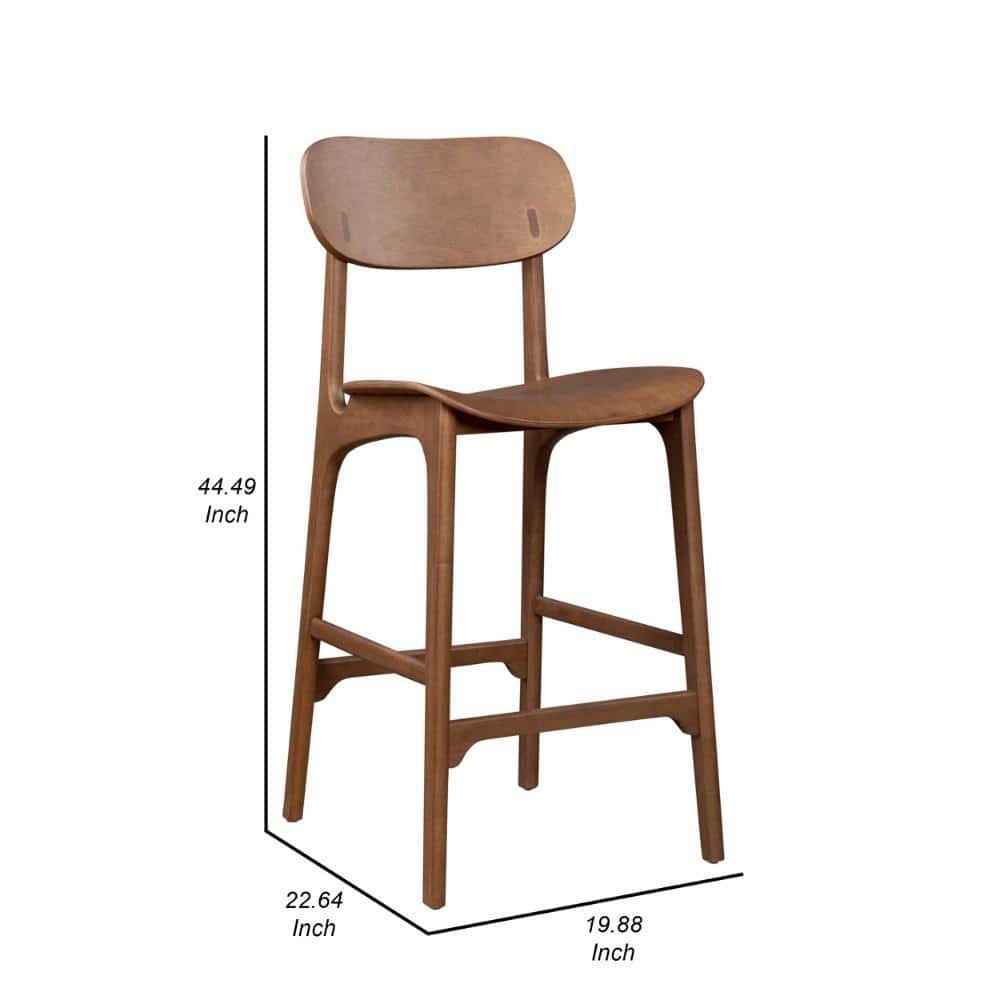 Solvang Mid-Century Modern Brown Ale Wood Bar Stool