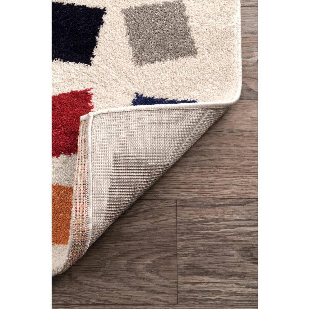 Multicolor Rectangular Synthetic Easy Care Area Rug