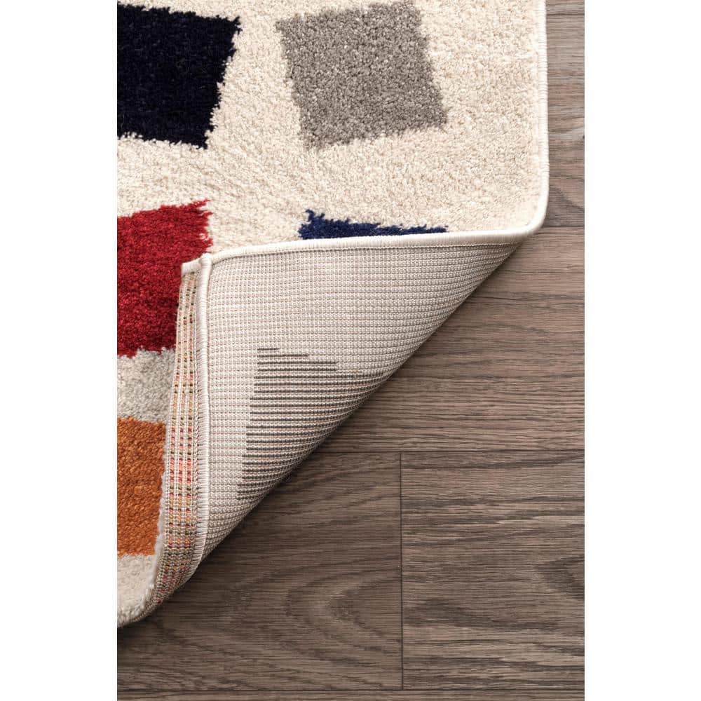 Multicolor Abstract Synthetic 8' x 10' Rectangular Area Rug