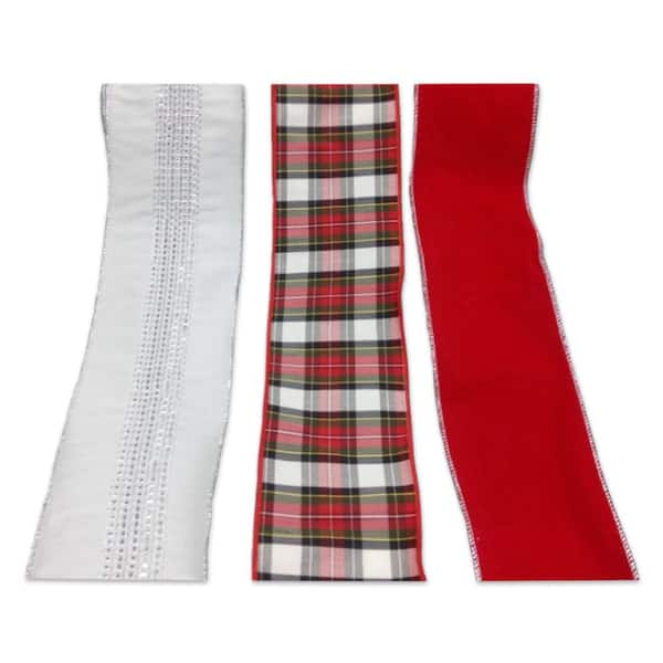 Ashford Meadows 4 in. Ribbon Christmas Ornaments (12-Pack)