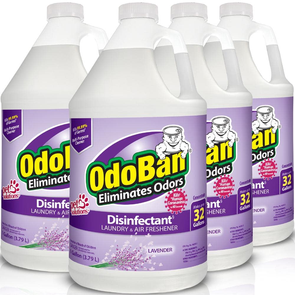 OdoBan Gal. Lavender Disinfectant and Odor Eliminator, Fabric Freshener,  Multi-Purpose Cleaner Concentrate (4-Pack) 911101-G4 The Home Depot