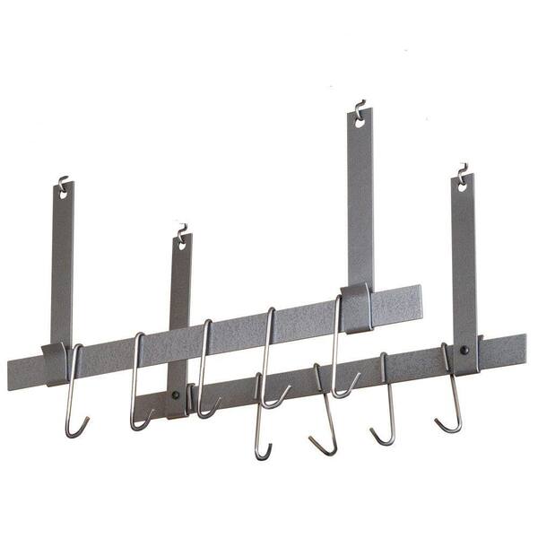 Rack It Up Ceiling Bars (Pair) with 12 Hooks Steel Gray Hammertone