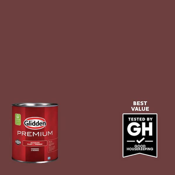 Glidden Premium 1 qt. PPG1053-7 Burgundy Wine Flat Interior Latex Paint