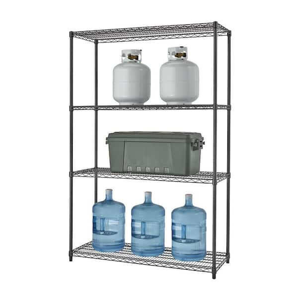 Trinity Pro Black 4-Tier Steel Wire Garage Storage Corner Shelving Unit