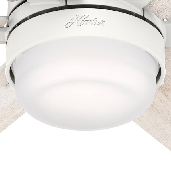 Hunter - Radeon 44 in. Indoor Matte White Smart Ceiling Fan with Light Kit and Wall Switch