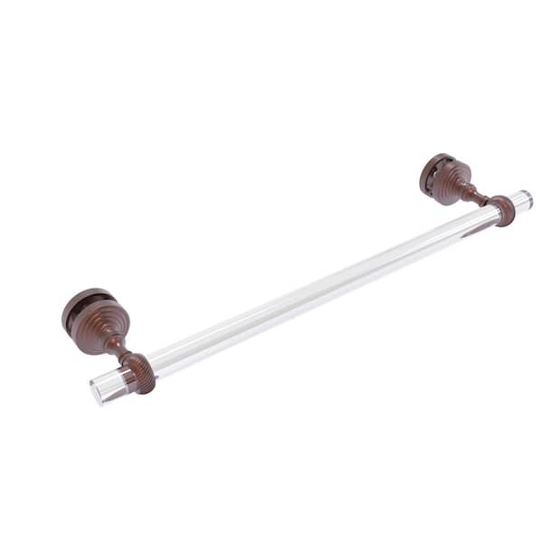 Allied Brass Pacific Grove Collection 18 in. Over-the-Door Single Towel Bar in Antique Copper with Twisted Accents