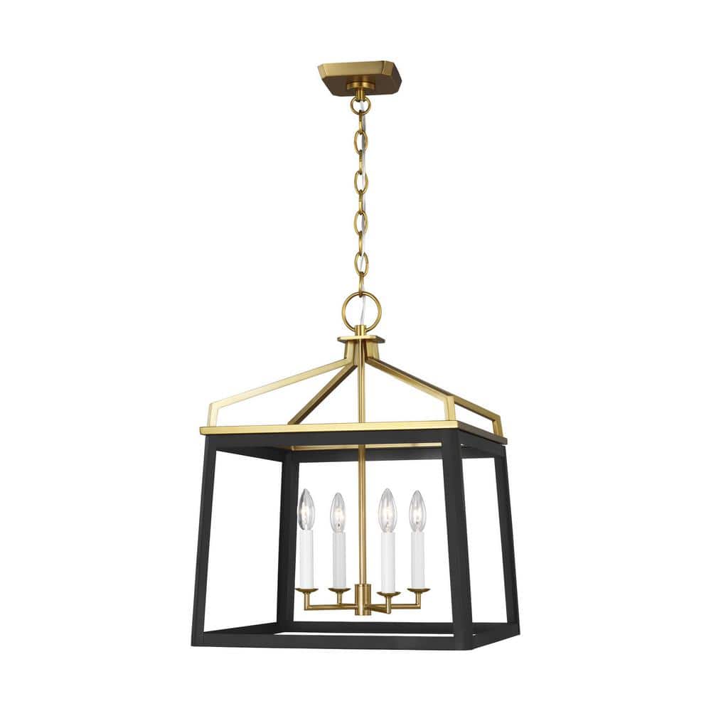 Carlow Extra Large Midnight Black & Brass LED Chandelier