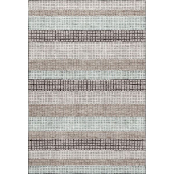 Mayfield Premium Machine Washable Abstract AMF2008 Taupe 10 ft. x 14 ft. Area Rug