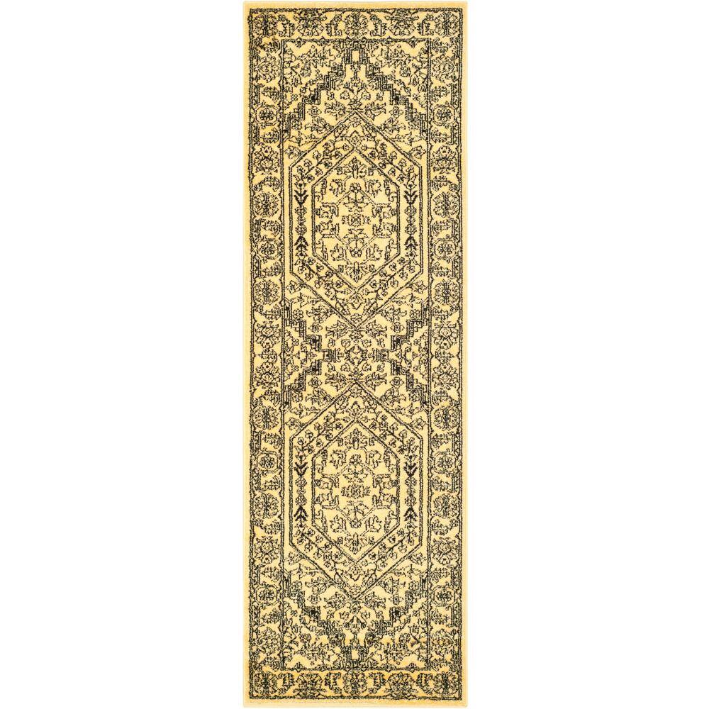 Adirondack Gold/Black 3 ft. x 18 ft. Border Medallion Runner Rug price history on PriceWatchPro