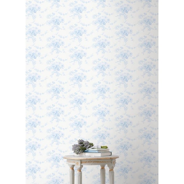 Champagne Harbor Powdered Blue Wallpaper