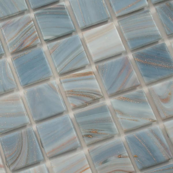 Apollo Tile Majeste Silver 12-in x 12-in Matte Glass Herringbone Patterned Wall Tile (9.75-sq. ft/ Carton)