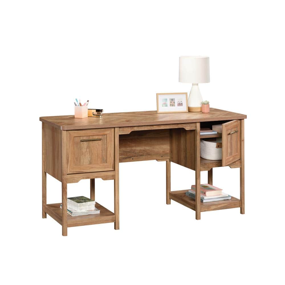 Sindoori Mango Wood Desk with Drawers and Filing Cabinet