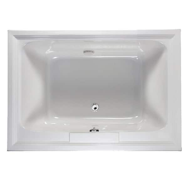 American Standard Town Square 59.5 in. x 42 in. Rectangular Soaking Bathtub with Reversible Hand Drain in Arctic