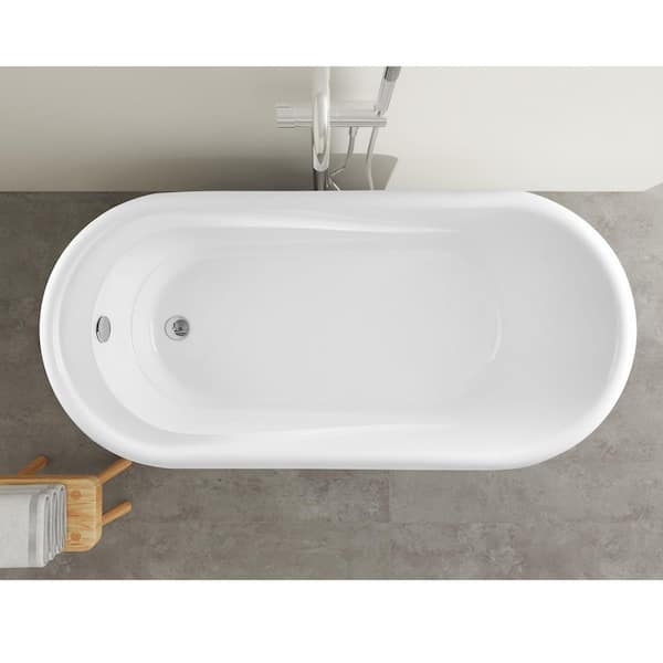 Vanity Art Ajaccio 59 in. Acrylic Flatbottom Bathtub in White