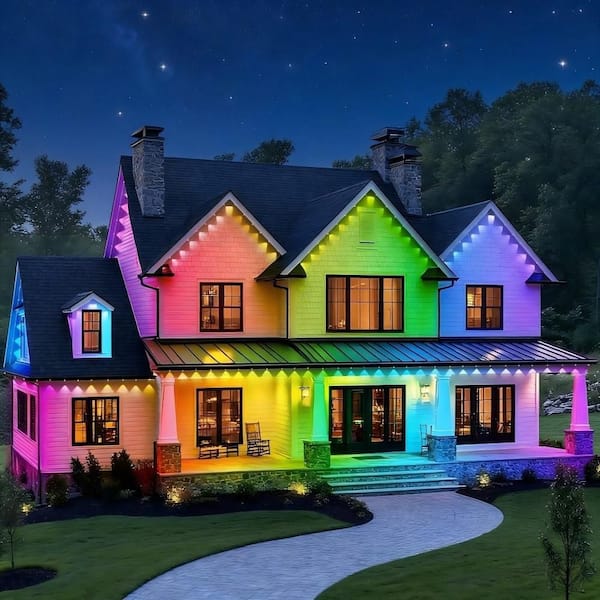100 ft. with 72 Lights Indoor/Outdoor Plug-in Integrated LED Fairy String-Light, RGB Permanent String Lighting, ETL
