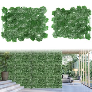 60 Pieces Artificial Maple Leaf Privacy Fence Screen, Hedge Backdrop for Balcony, Garden Fence Decoration
