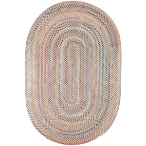 Greenwich Graphite Multi 5 ft. x 8 ft. Oval Indoor Braided Area Rug