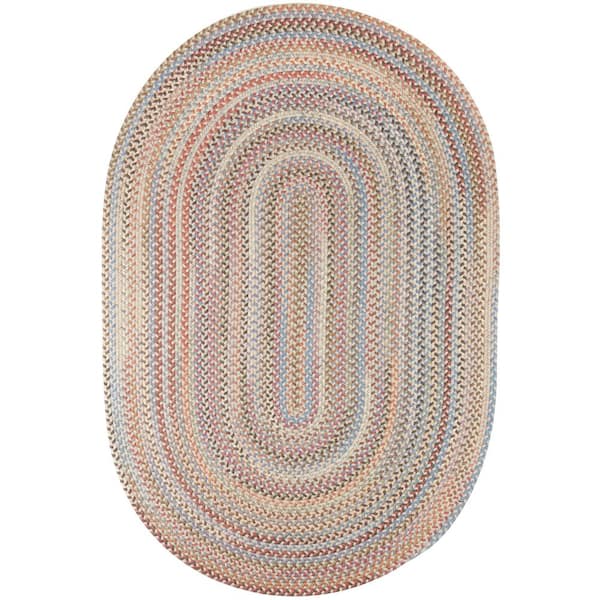 Greenwich Graphite Multi 5 ft. x 8 ft. Oval Indoor Braided Area Rug
