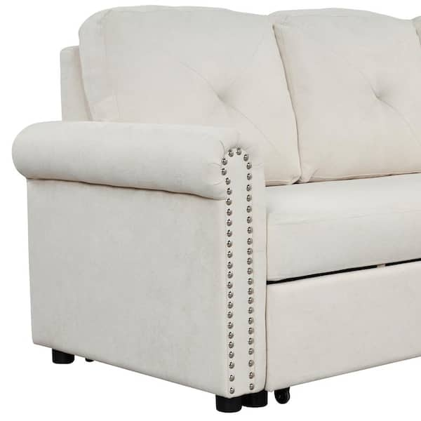 Harper & Bright Designs 2-in-1 Beige Linen Sofa Bed Chair, Convertible  Sleeper Chair Bed PP282398AAB - The Home Depot