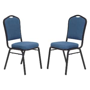 9300-Series Natural Blue Deluxe Fabric Upholstered Stack Chair (2-Pack)