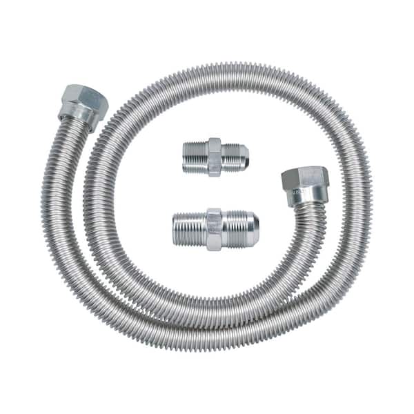 Cambridge 5/8 in. OD x 1/2 in. MIP x 3/4 in. MIP x 36 in. Stainless Steel Standard Gas Connector (125,000 BTU)