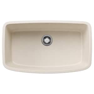 VALEA 32 in. Undermount Single Bowl Soft White Granite Composite Kitchen Sink