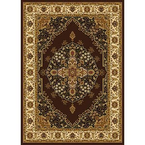 Royalty Brown/Ivory 2 ft. x 7 ft. Medallion Runner Rug