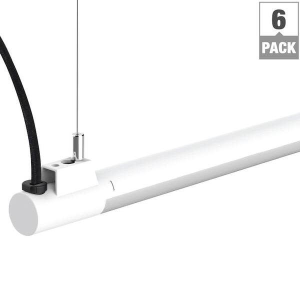 Feit Electric 4 ft. 1-Light 19-Watt White Integrated LED Utility Shop Light Fixture (6-Pack)