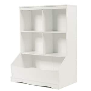 3-Tier White Children's Multi-Functional Durable Bookcase Toy Storage Bin Floor Cabinet