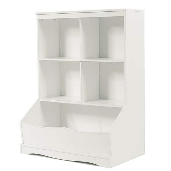 Boyel Living 3-Tier White Children's Multi-Functional Durable Bookcase Toy Storage Bin Floor Cabinet