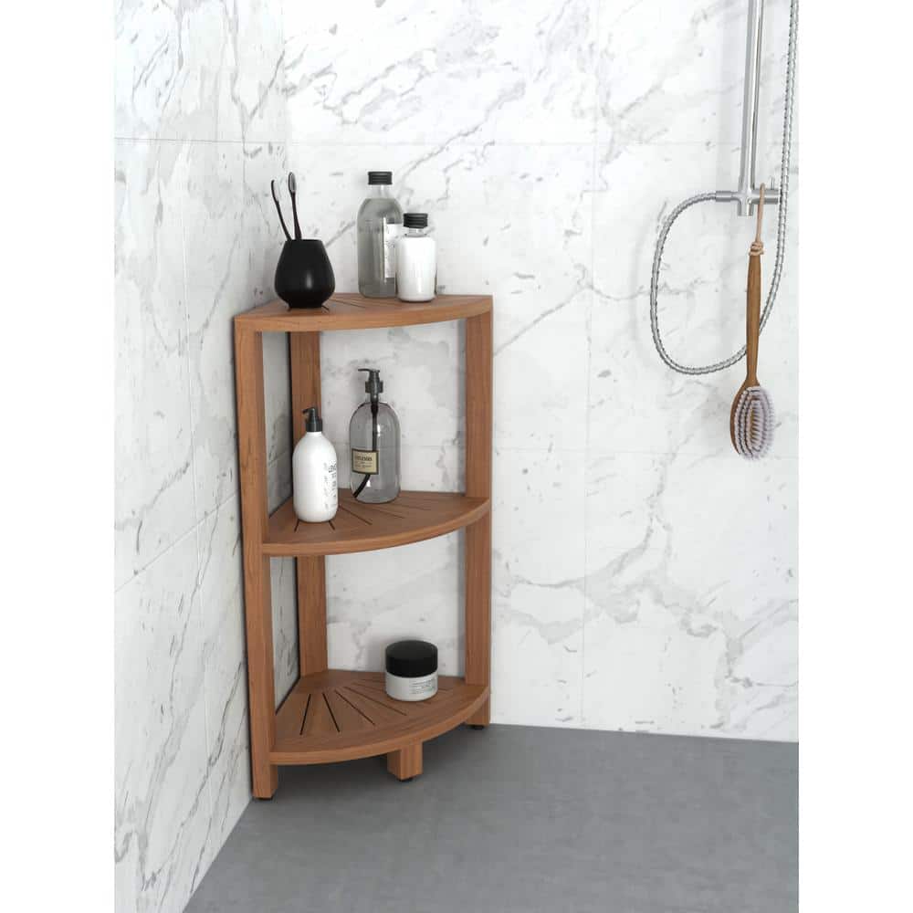 Kai Teak Wood Freestanding Corner Shower Shelf