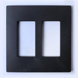 2-Gang Black Decorator/Rocker Plastic Wall Plate