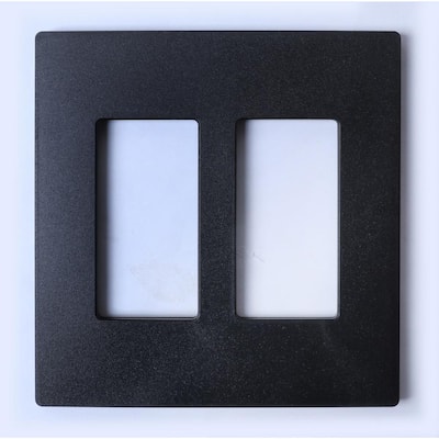 2-Gang Black Decorator/Rocker Plastic Wall Plate