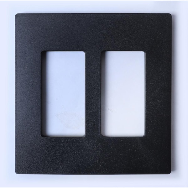 Hampton Bay 2-Gang Black Decorator/Rocker Plastic Wall Plate