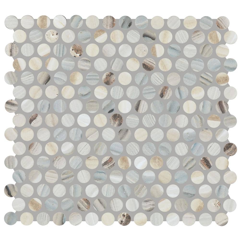 モラモラi Daltile Lamora Marble Coastal Blue 11 in. x 13 in. Glazed Ceramic