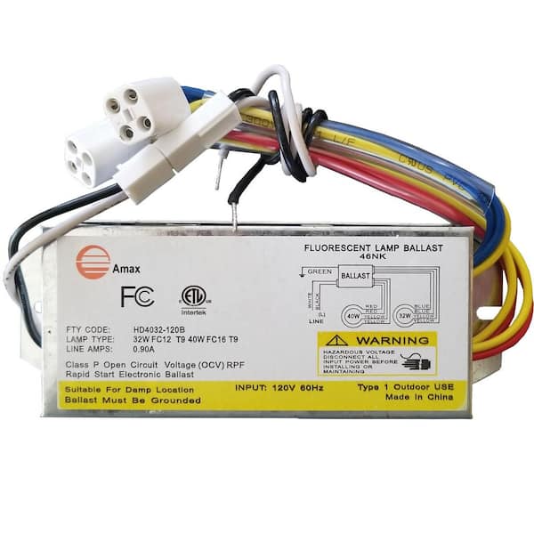 AMAX LIGHTING 120-Volt 6.31 in. Electronic Ballast 2 Lamp FC12T9/T5 and FC16T9/T5