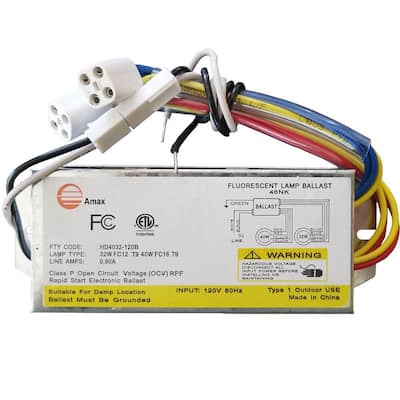 120-Volt 6.31 in. Electronic Ballast 2 Lamp FC12T9/T5 and FC16T9/T5