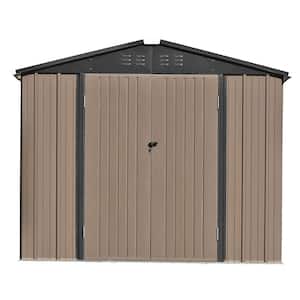 8 ft. W x 6 ft. D Galvanized Steel Outdoor Metal Storage Shed with Double Doors (43.6 sq. ft.)