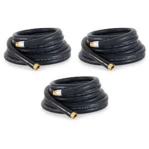 0.75 in. Dia x 25 ft. Industrial Rubber Garden Hose with Brass Fittings (3-Pack)