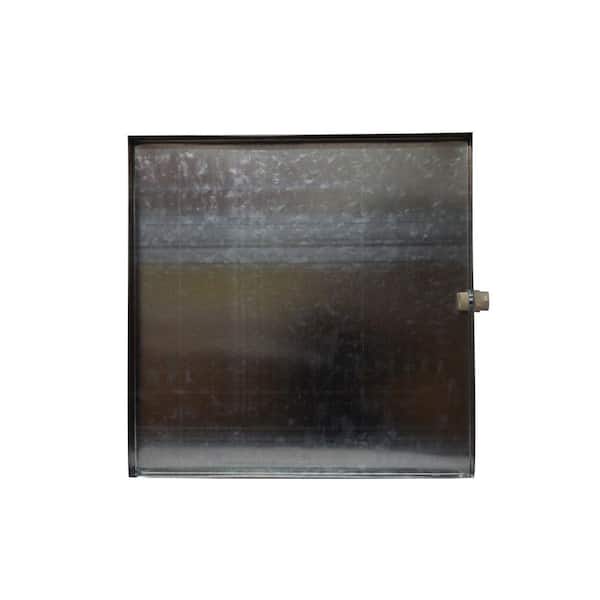 UNIVERSAL METAL SOLUTIONS 29 in. x 29 in. x 2 in. 26-Gauge Galvanized Steel Drain Pan with Hole and Connector
