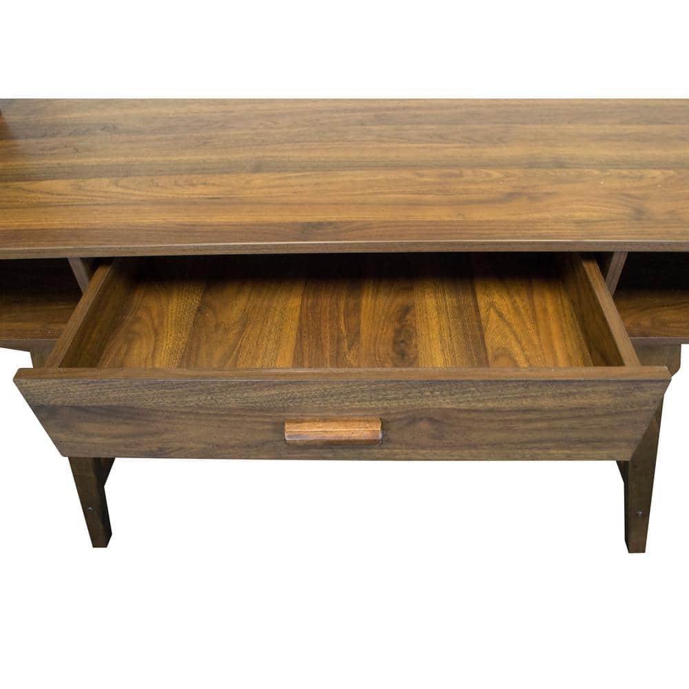 Mid Century Danish Walnut Wood Desk with Drawer