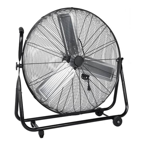 30 in. 3 Fan Speeds Floor Fan in Black with 360° Adjustable Tilt and Roll Booster