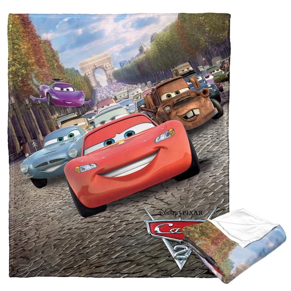 THE NORTHWEST GROUP Cars Ralley Poster Silk Touch Multi-Colored Throw Blanket