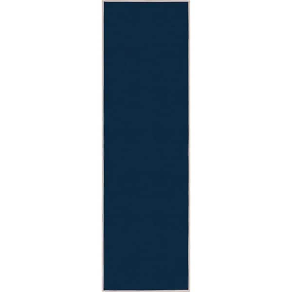 Well Woven Blue 2 ft. 3 in. x 7 ft. 3 in. Runner Flat-Weave Plain Solid Modern Area Rug
