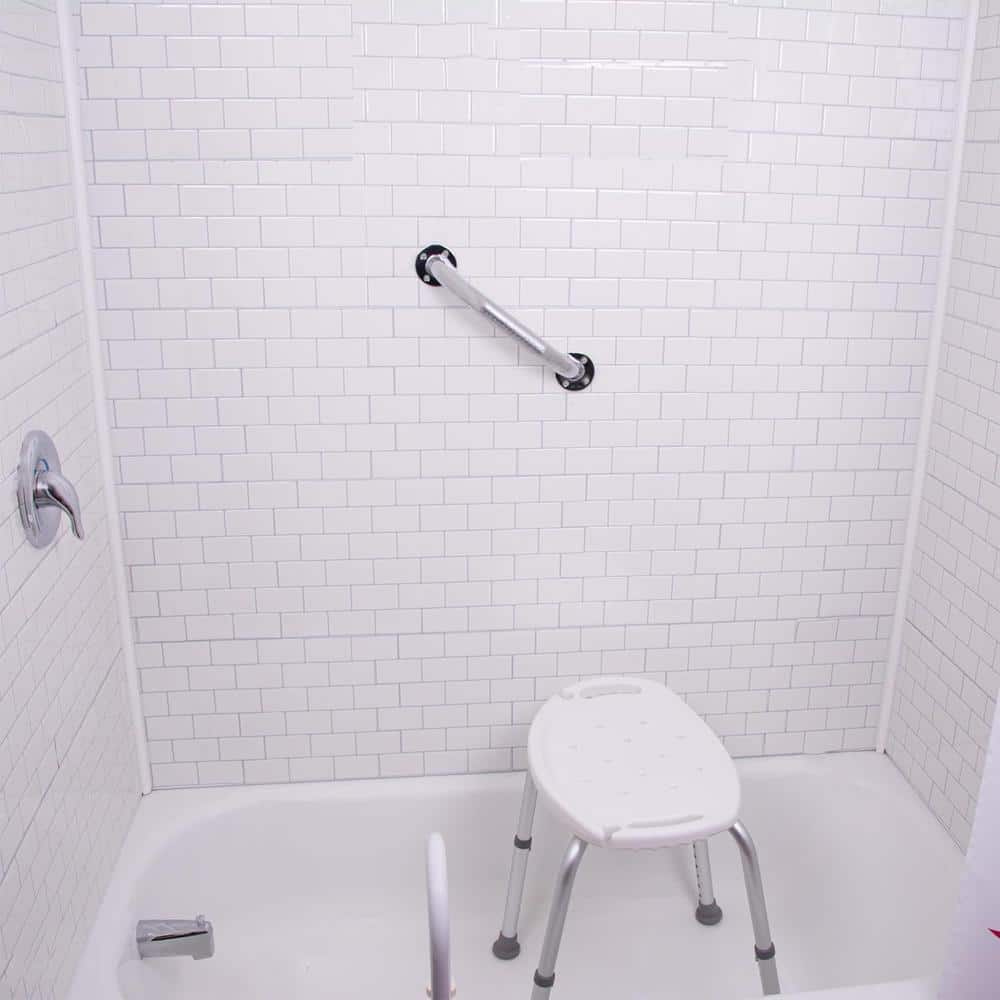 12" Chrome Knurled Stainless Steel Bathroom Grab Bar