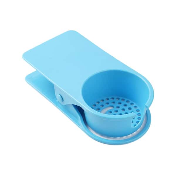 Blue Stainless Steel Clip-On Drinking Cup Holder for Cars and Boats, Flexible Silicone Grip Single Pack