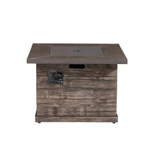 Peyton 35 in. W x 24 in. H Square MGO Liquid Propane Fire Pit in Distressed Brown