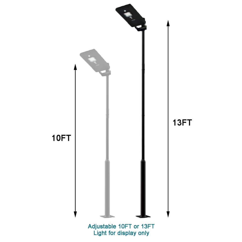 Elegant Black Extendable Outdoor Light Post with Powder Coated Finish
