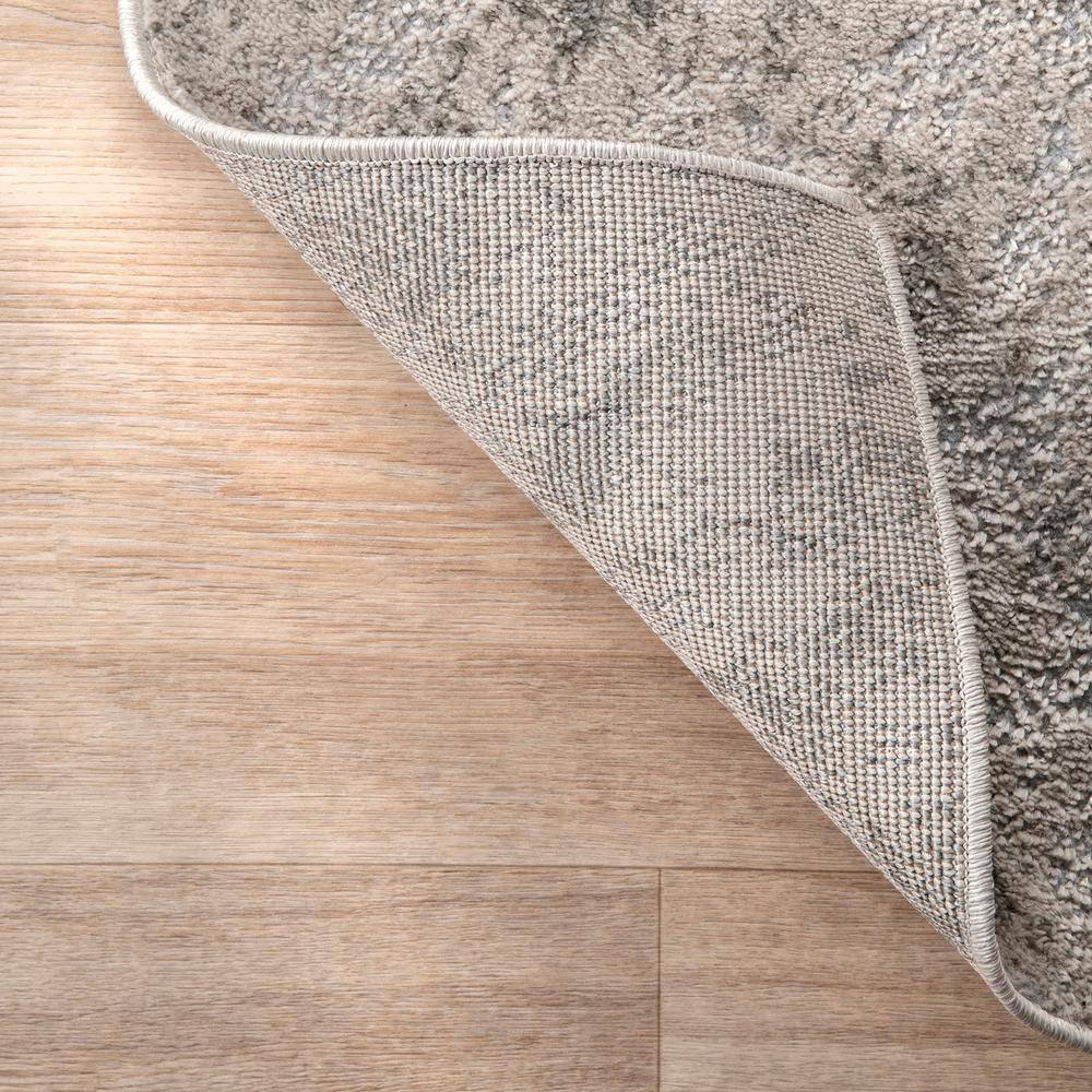 Silver Abstract Rectangular Synthetic Area Rug