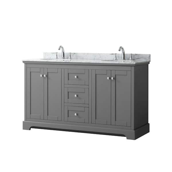 Wyndham Collection Avery 60 in. W x 22 in. D Bathroom Vanity in Dark ...